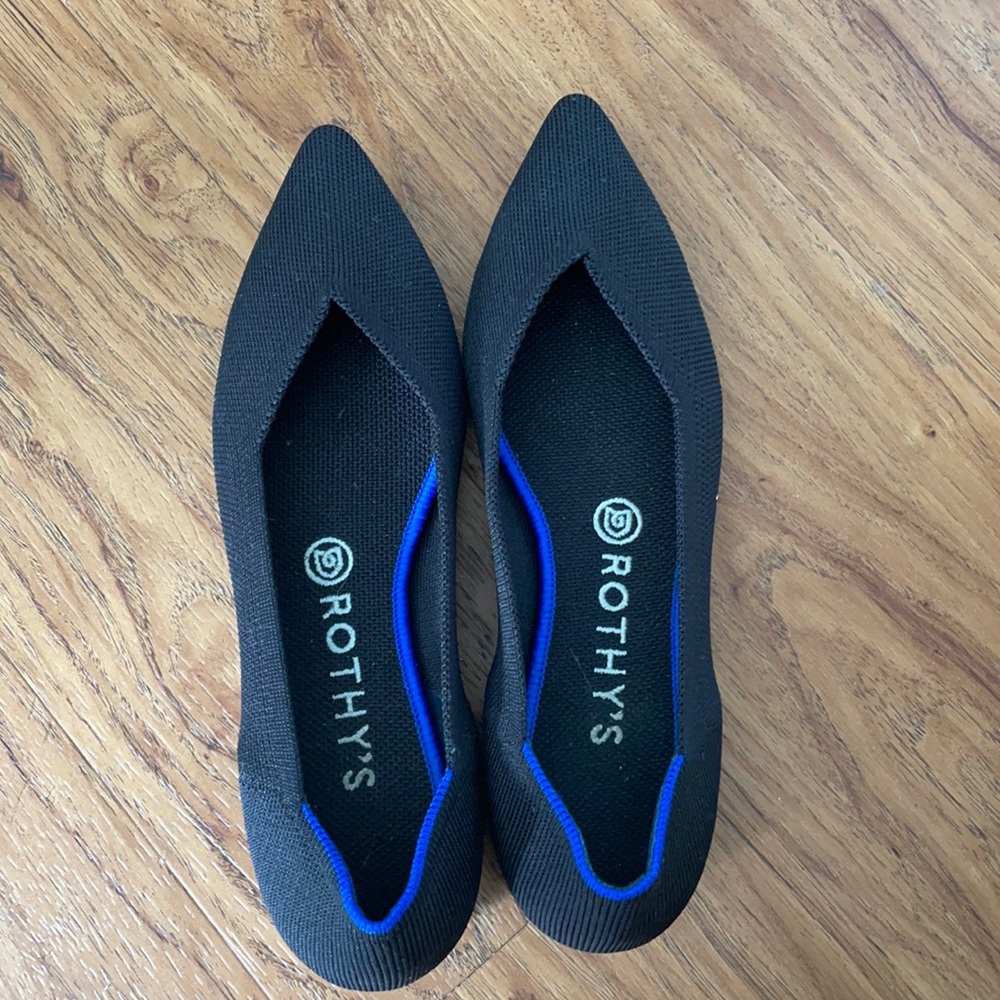 Black  Rothy’s flats  (worn once)